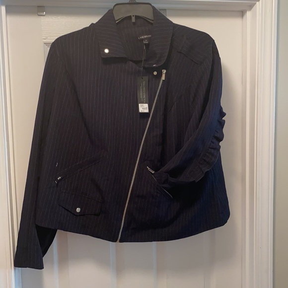 Lane Bryant size 24 Navy Motojacket - Picture 2 of 4